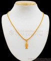 White Stone Fish Gold Pendant Design Short Chain Collection SMDR568