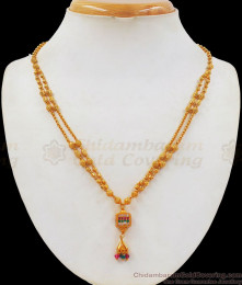 Latest Double Line Gold Pendent And Short Chain Collection SMDR659 Latest Double Line Gold Pendent And Short Chain Collection SMDR659