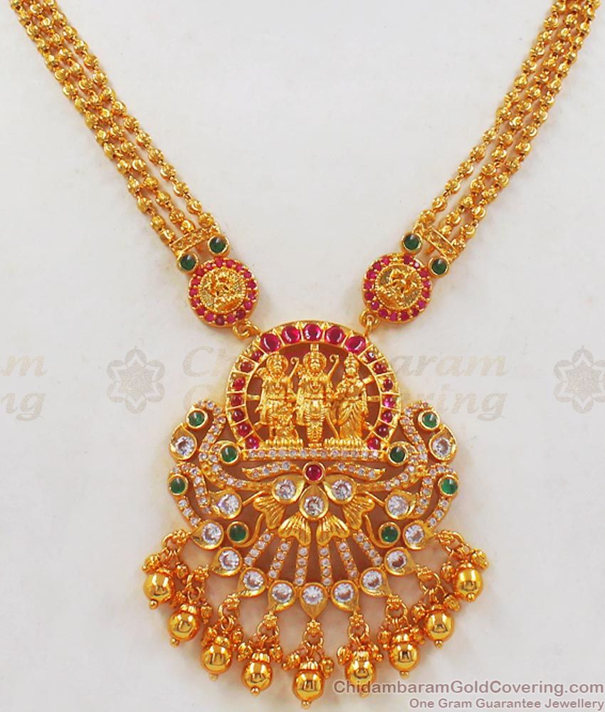 Grand Gold Ram Lakshman Seetha Dollar And Short Chain Collections SMDR663 Grand Gold Ram Lakshman Seetha Dollar And Short Chain Collections SMDR663