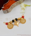 THAL107 Traditional Gold Plated Andhra Type Thali Black Beads Design
