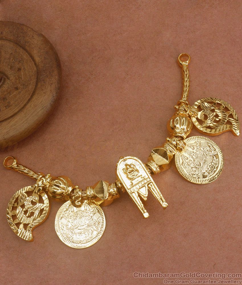 THAL121 One Gram Gold Lakshmi Design Thopa Thali Set Imitation Jewelry