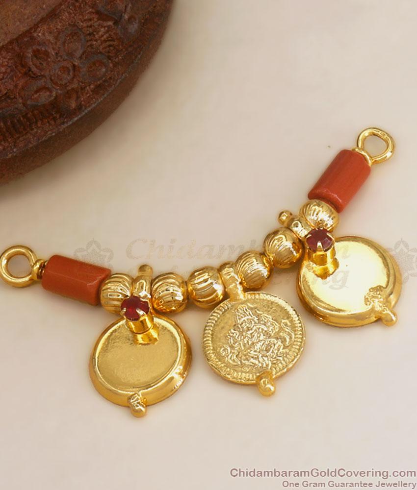 THAL123 Buy Thirumangalyam Lakshmi Coin Gold Plated Thali Set Kannadam Design