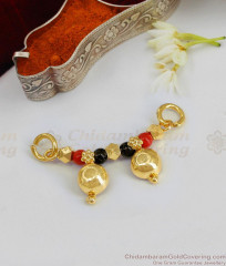 Traditional Coral And Black Beaded Pottu Thali Set Gold Imitation Jewelry THAL134