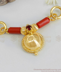 New Arrival Gold Imitation Pottu Thali WIth Ruby Stone For Married Women THAL136 New Arrival Gold Imitation Pottu Thali WIth Ruby Stone For Married Women THAL136