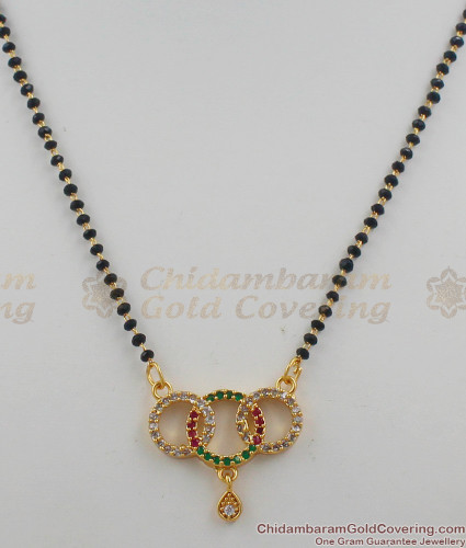 Fancy Mangalsutra Multi Stones Designer 