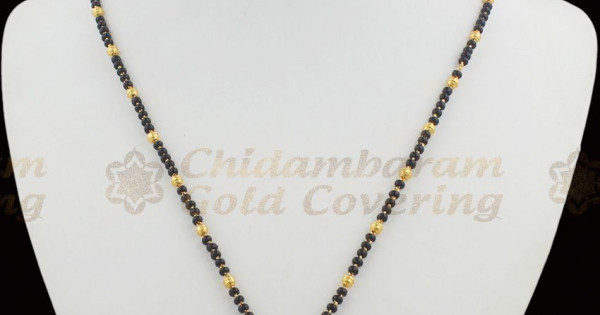 Black Mani Short Mangalsutra Design Modern Handmade Mangalsutra