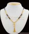 Admiring Gold Plated Black Beaded Droplet Short Chain For Womens Daily Use THAL50