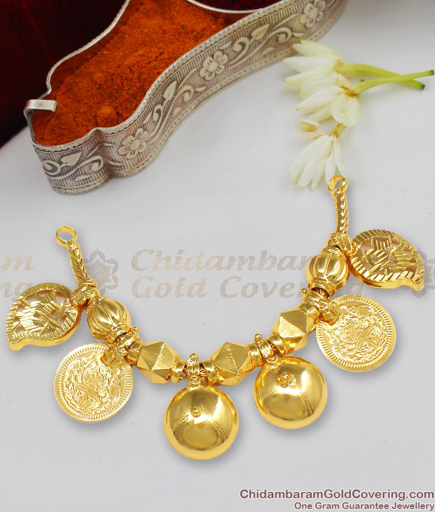 One Gram Gold Finish Andra Double Pottu Thali Model For Traditional Wedding THAL54