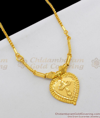 Plain Christian Thali Set One Gram Gold Plated Mangalyam With Muruku Chain  THAL77