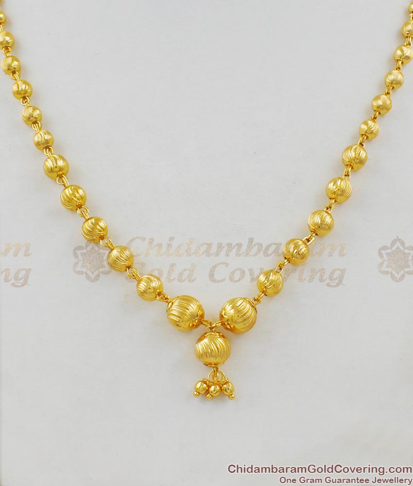 One Gram Golden Beads Design Trendy Mangalsutra Ball Model Short Chain THAL78