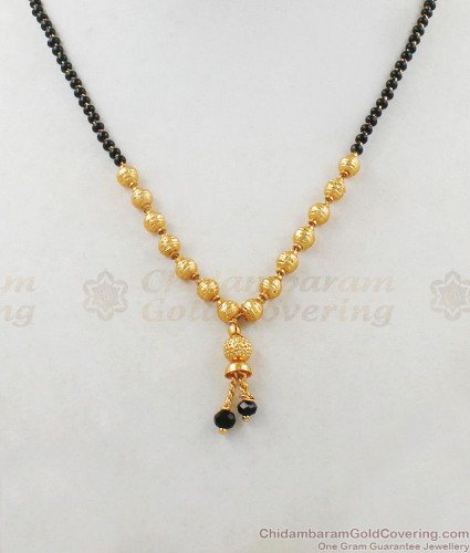 Latest Mangalsutra Design Short Chain With Gold Balls THAL89