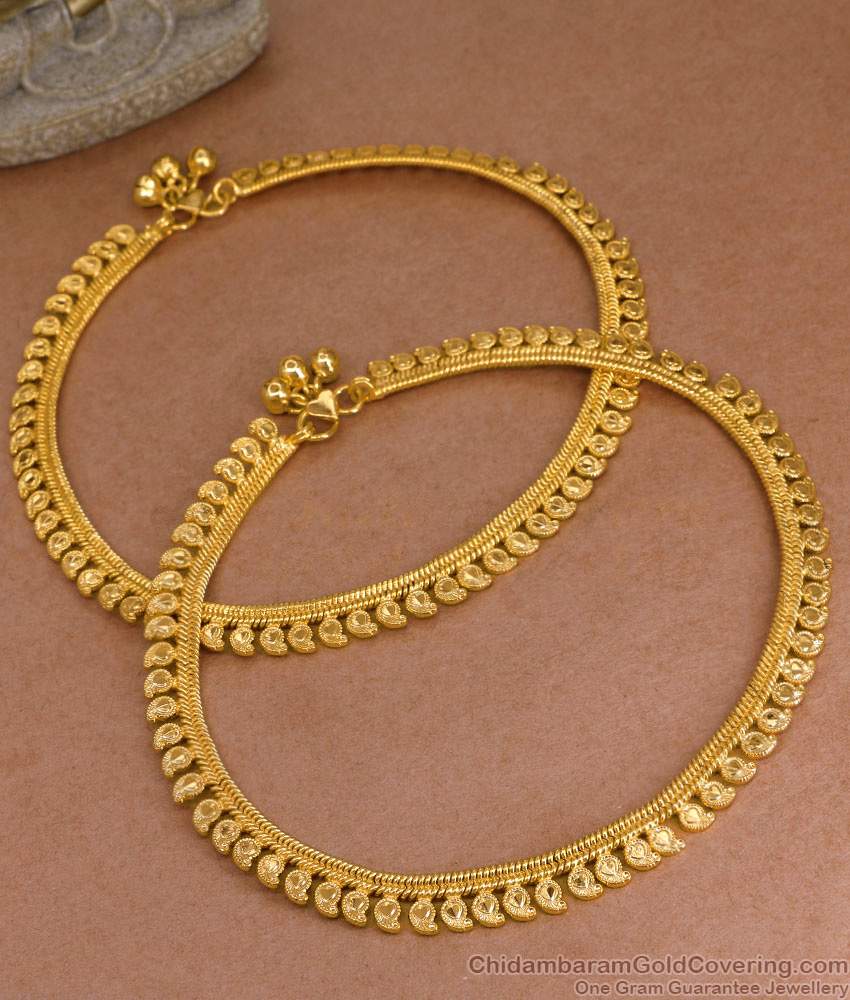 11.5 Inch Amazing Gold Mango Design Anklet Model For Ladies Trendy Wear ANKL1056 11.5 Inch Amazing Gold Mango Design Anklet Model For Ladies Trendy Wear ANKL1056