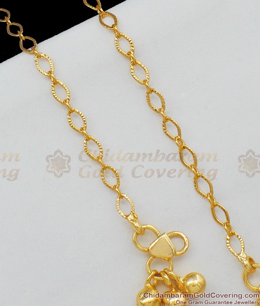 10.5 Inch Fascinating Gold Festive Session Anklet Jewelry For Girls New Arrivals ANKL1060