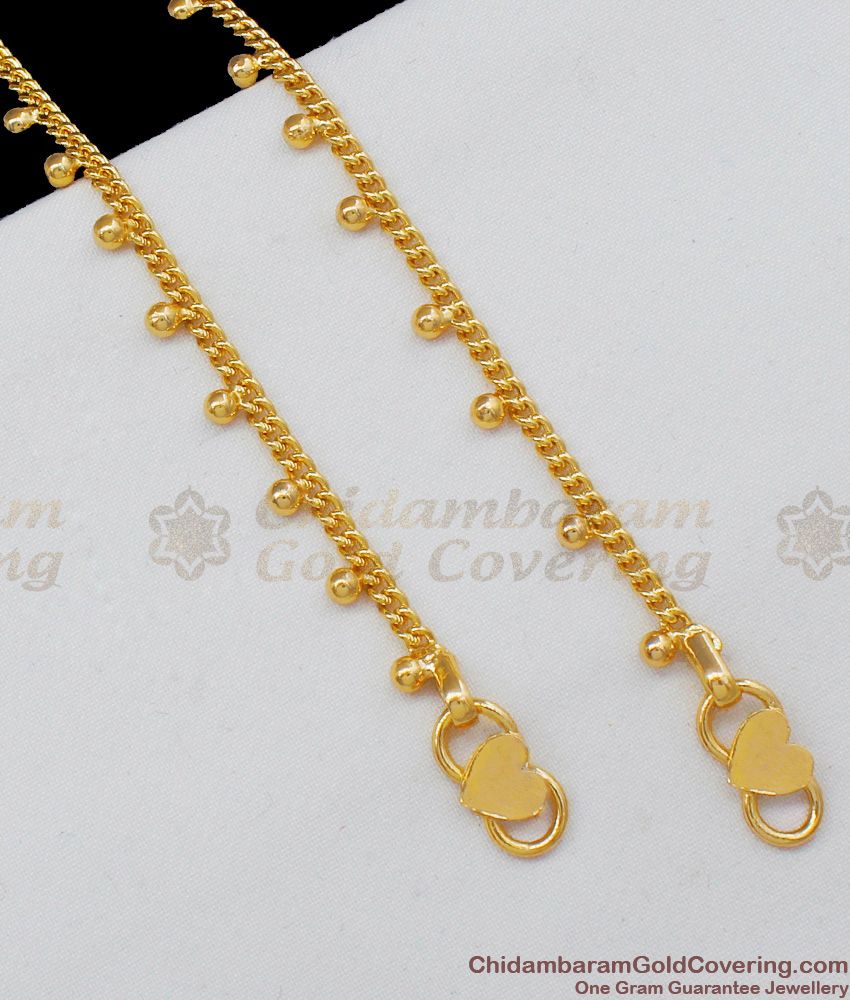 10.5 Inch Amazing Gold Beads Design Anklet Model For Girls Trendy Wear ANKL1068