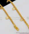 11 Inch Bridal Gift Collection Kerala Gold Heart Beads Anklet Model For Ladies ANKL1070