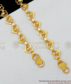 11 Inch Real Gold Tone Thick Heart Linked Anklet Model For Ladies Daily Use ANKL1076
