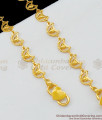 10 Inch Pure Gold Thick Heart Linked Fancy Anklet Model For Ladies Daily Use ANKL1080