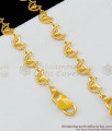 11 Inch Pure Gold Thick Heart Linked Fancy Anklet Model For Ladies Daily Use ANKL1080