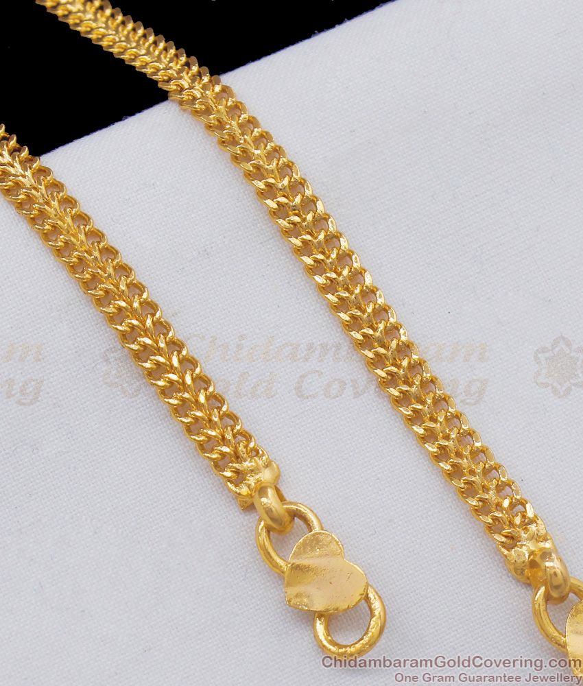 10.5 Inch Real Gold Platde Thick Net Pattern Anklet For Daily Wear ANKL1084