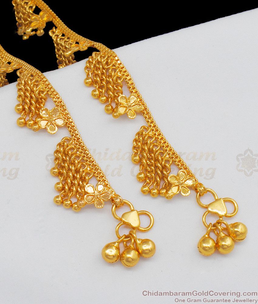 10.5 Inch Heavy Gold Anklets For Women Payal/ Kolusu Designs ANKL1098