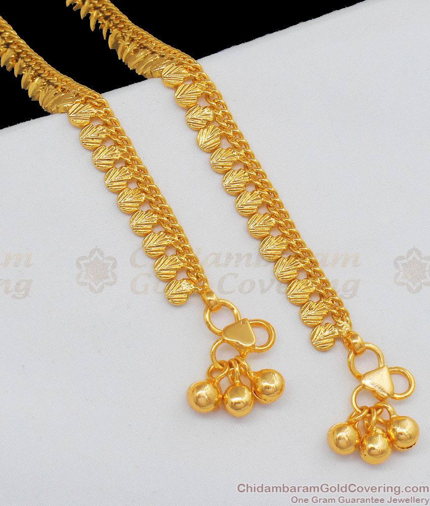 10.5 Inch Heavy Leaf Payal Gold Kolusu Online Shopping Low Price ANKL1099