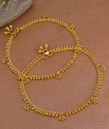 10.5 Inch Stunning Design Gold Anklets For Daily Wear ANKL1103