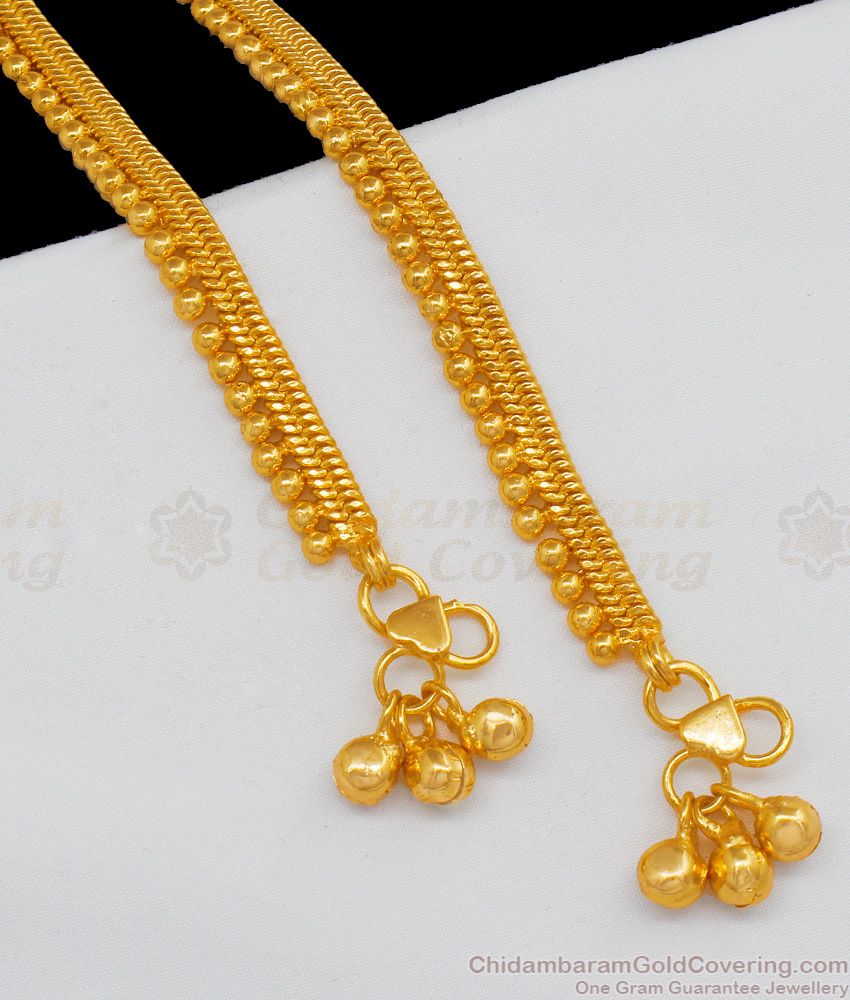 10 Inch Simple And Sleek Design Gold Anklets For Daily Wear ANKL1104