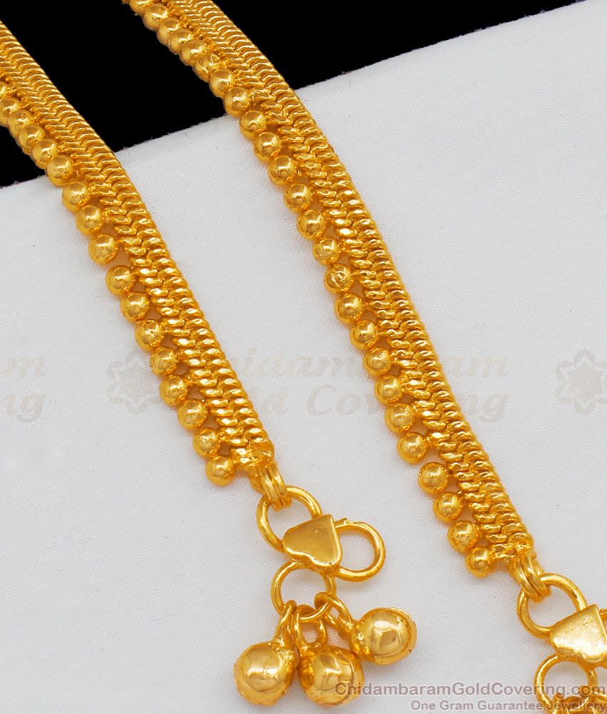 11 Inch Simple And Sleek Design Gold Anklets For Daily Wear ANKL1104