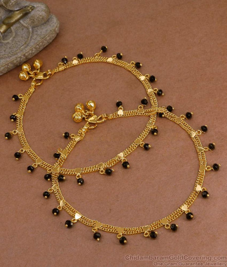 10 Inch Modern 1 Gram Gold Ruby Stone Anklet Design With Price ANKL1246