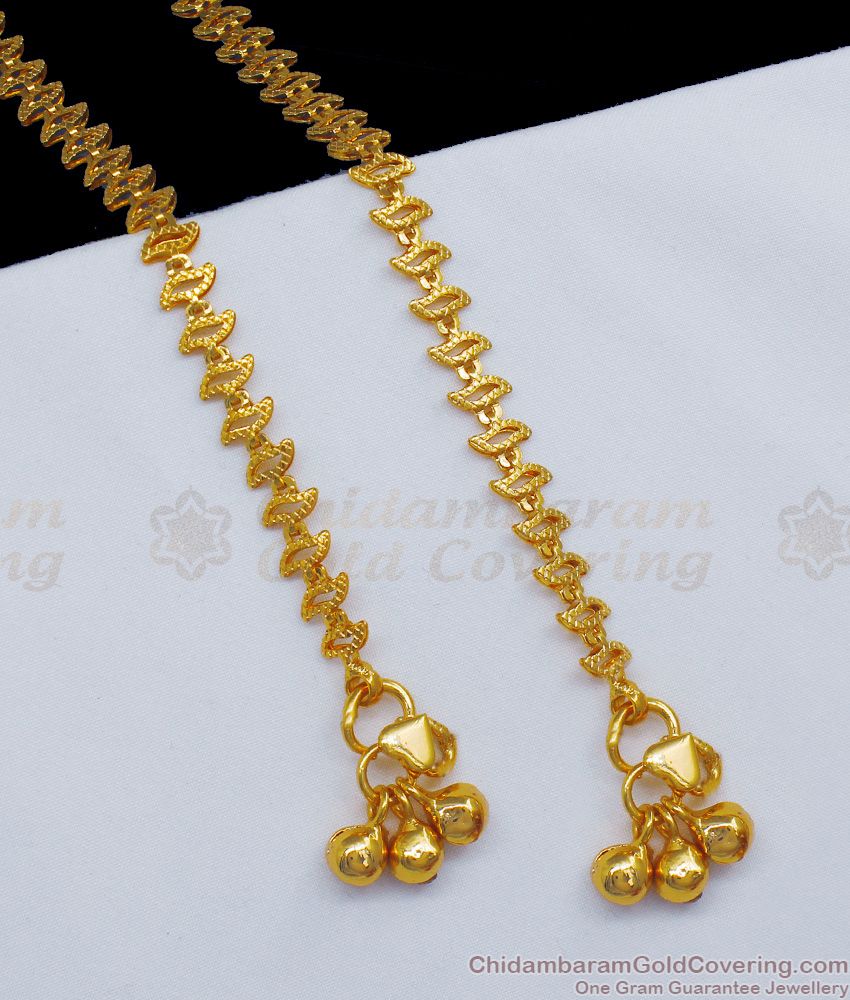 10.5 Inch Attractive Model Design Gold Anklets For Party Wear ANKL1108