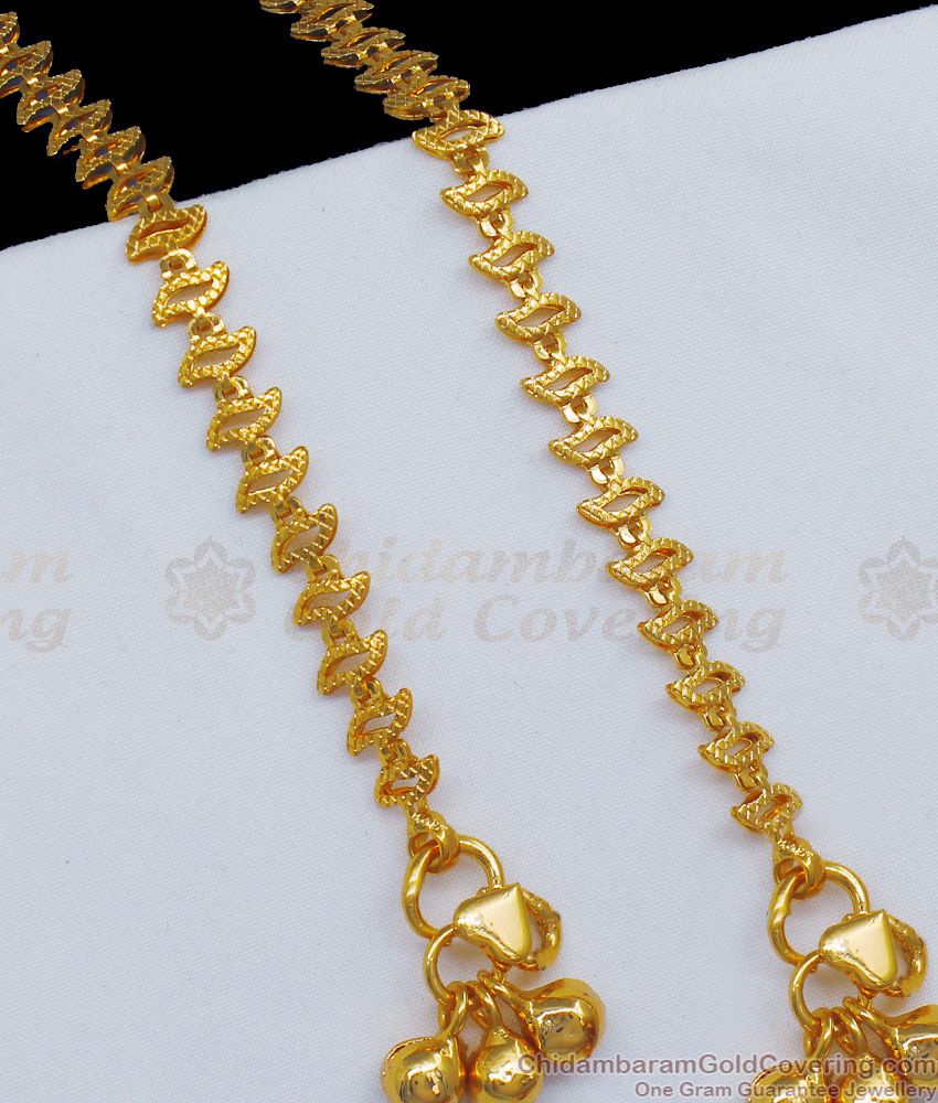 10 Inch Attractive Model Design Gold Anklets For Party Wear ANKL1108