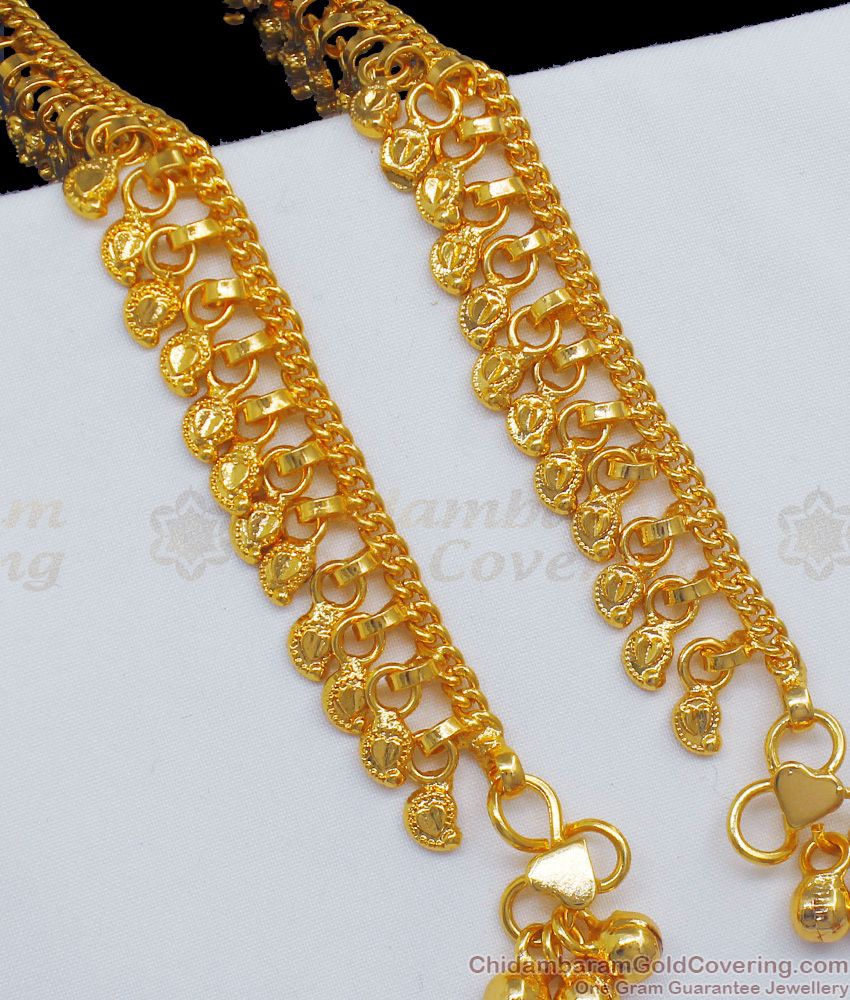 10 Inch New Arrival Mango Design Heavy Gold Anklet ANKL1109