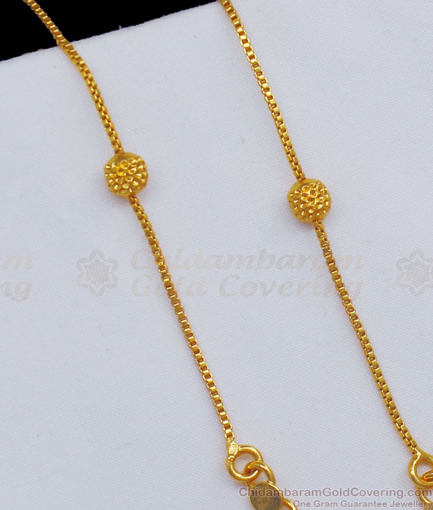 10.5 Inch Latest Collection Ball Design Gold Anklet ANKL1115