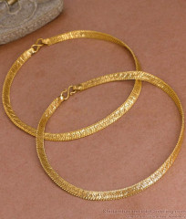 10 Inch Stunning Thickness Design Gold Anklets ANKL1125