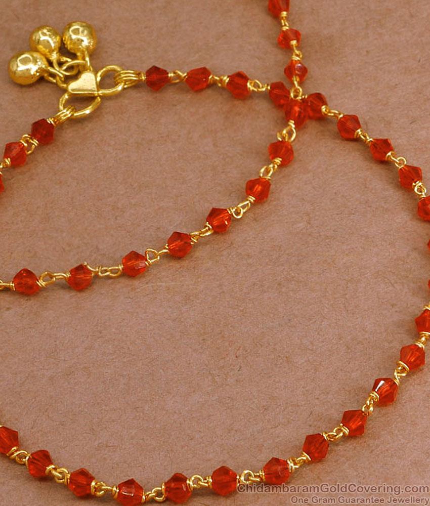 10 Inch Red Crystal Gold Anklet For Womens Fashion Jewelry ANKL1132 10 Inch Red Crystal Gold Anklet For Womens Fashion Jewelry ANKL1132