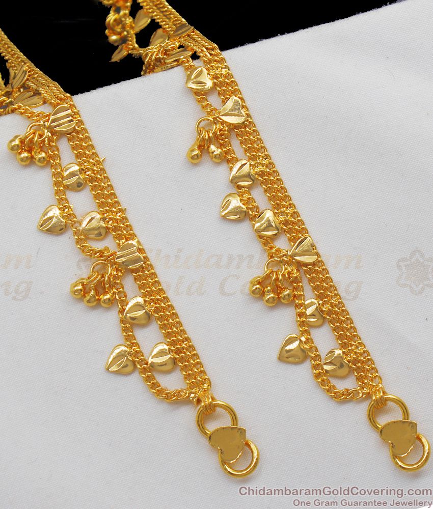 9.5 Inch Grand Gold Anklet For Womens Bridal Wear ANKL1135