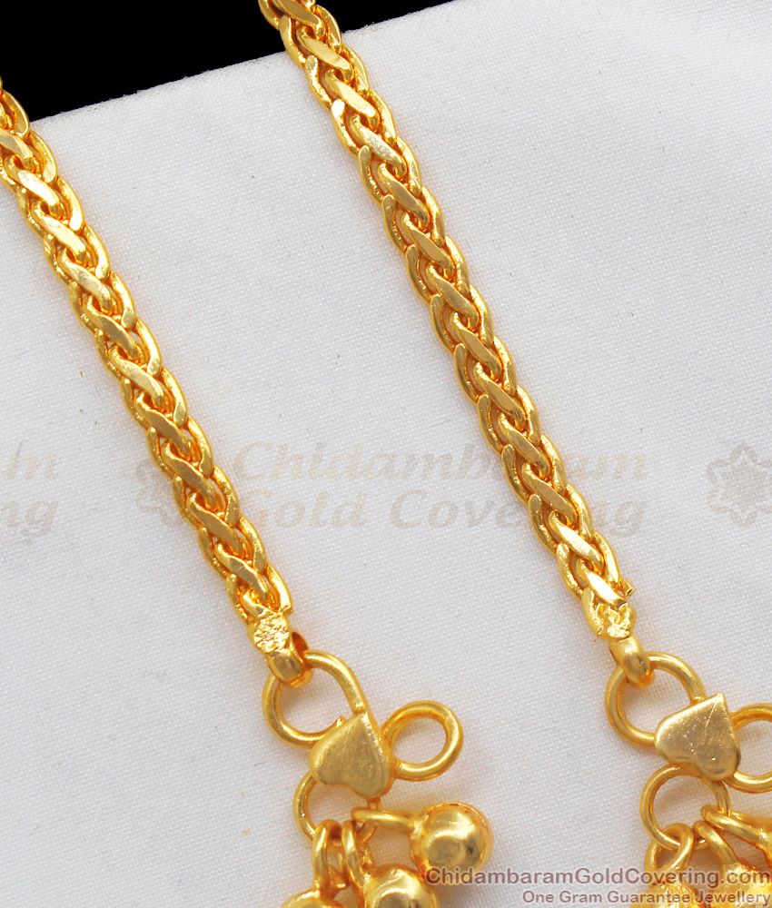 10.5 Inch Daily Wear Gold Anklet For Womens Bridal Wear ANKL1136