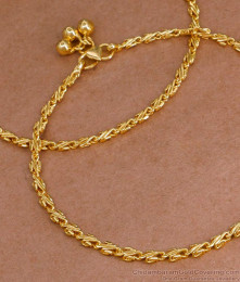 10.5 Inch One Gram Gold Anklets For Girls Daily Wear ANKL1147