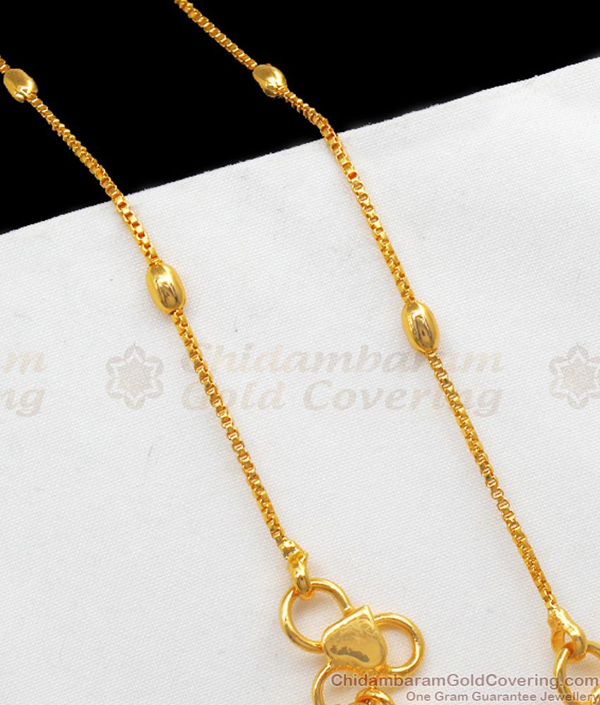 10.5 Inch New Collection One Gram Gold Anklets Daily Wear ANKL1149 10.5 Inch New Collection One Gram Gold Anklets Daily Wear ANKL1149