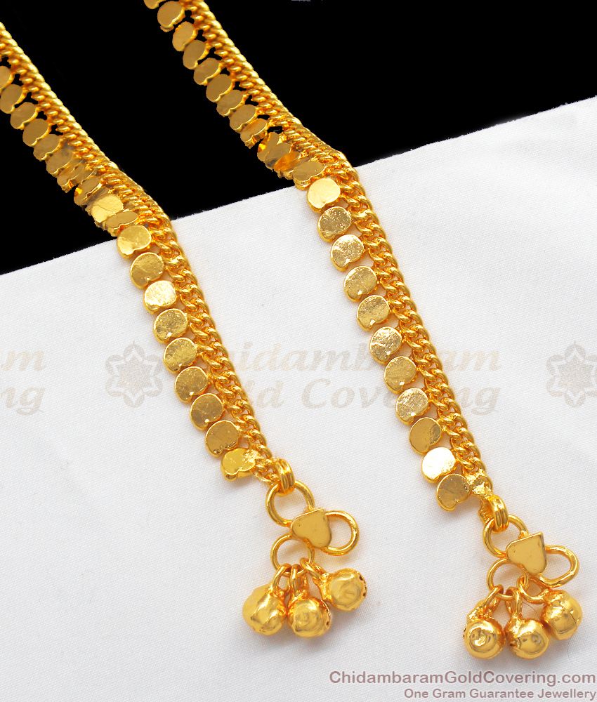 11 Inch Grand Gold Anklets For Womens Bridal Wear ANKL1151