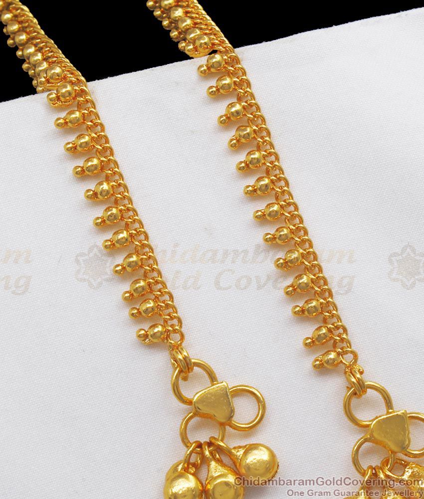 11 Inch Simple 1 Gram Gold Anklet For Ladies ANKL1158