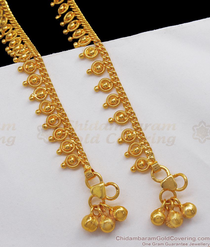 10.5 Inch Gold Plated Anklet Daily Wear Collection For Ladies ANKL1160