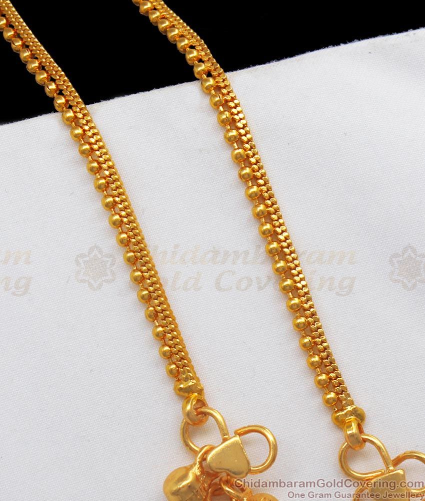 10 Inch Classical Design Gold Anklets For Daily Wear ANKL1170