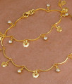 9 Inch Stylish Gold Plated Anklet With Apple Hangings For Women ANKL1172