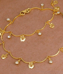 9 Inch Stylish Gold Plated Anklet With Apple Hangings For Women ANKL1172 9 Inch Stylish Gold Plated Anklet With Apple Hangings For Women ANKL1172