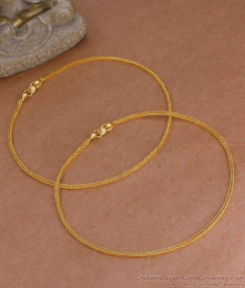 10.5 Inch Regular Use Gold Plated Anklet Slim Designs For Women ANKL1173