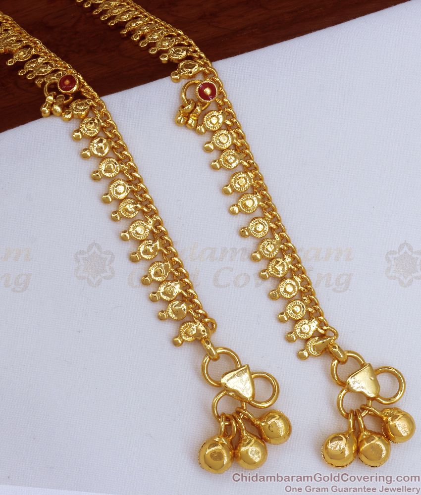 11 Inch Traditional Gold Anklet Enamel Design For Women ANKL1176