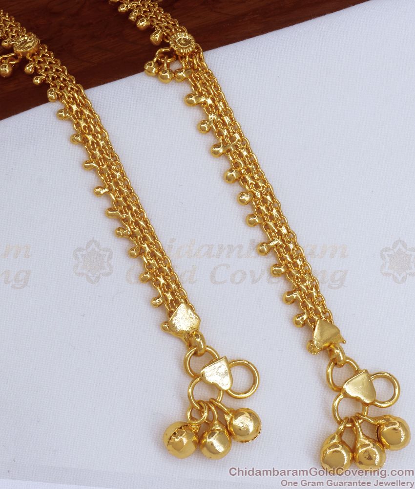 10.5 Inch Simple Daily Wear Gold Plated Anklet With Price ANKL1177