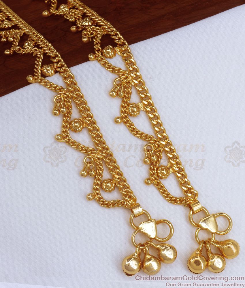 11 Inch Bridal Heavy Chain Type Gold Anklet Online Collection ANKL1180