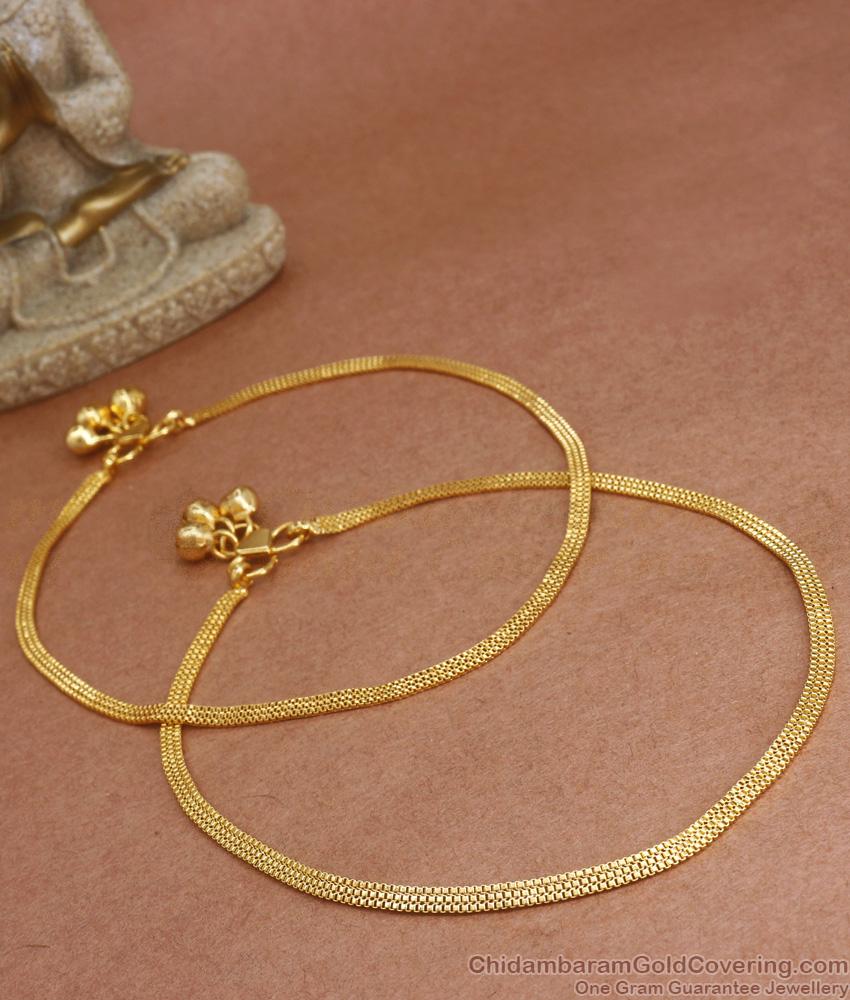 11 Inch Simple Daily Wear Gold Imitation Anklet Artificial Jewelry Collections ANKL1188